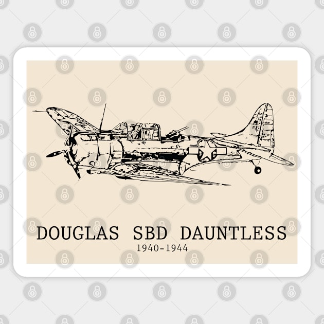 Douglas SBD Dauntless WWII Dive Bomber Magnet by Lakeric